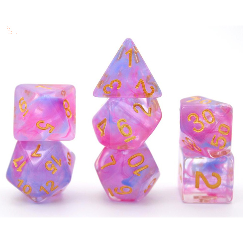 Game Plus Products 16mm Resin Dice: Nebula - Blue & Purple Swirl (7)