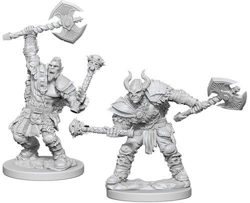 Pathfinder Battles Deep Cuts Unpainted Minis: W3 Male Half-Orc Barbarian