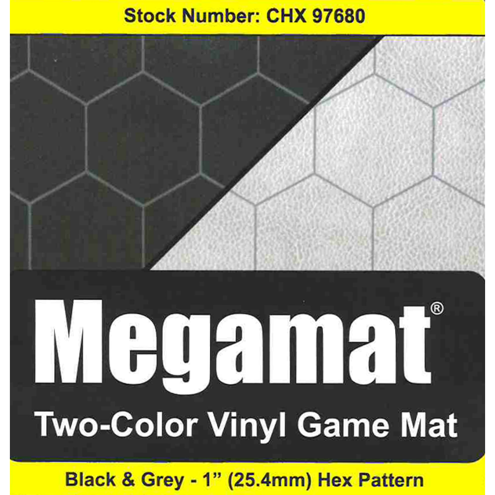 Reversible Megamat: 1-inch Hex - Black/Grey (34.5 x 48in)