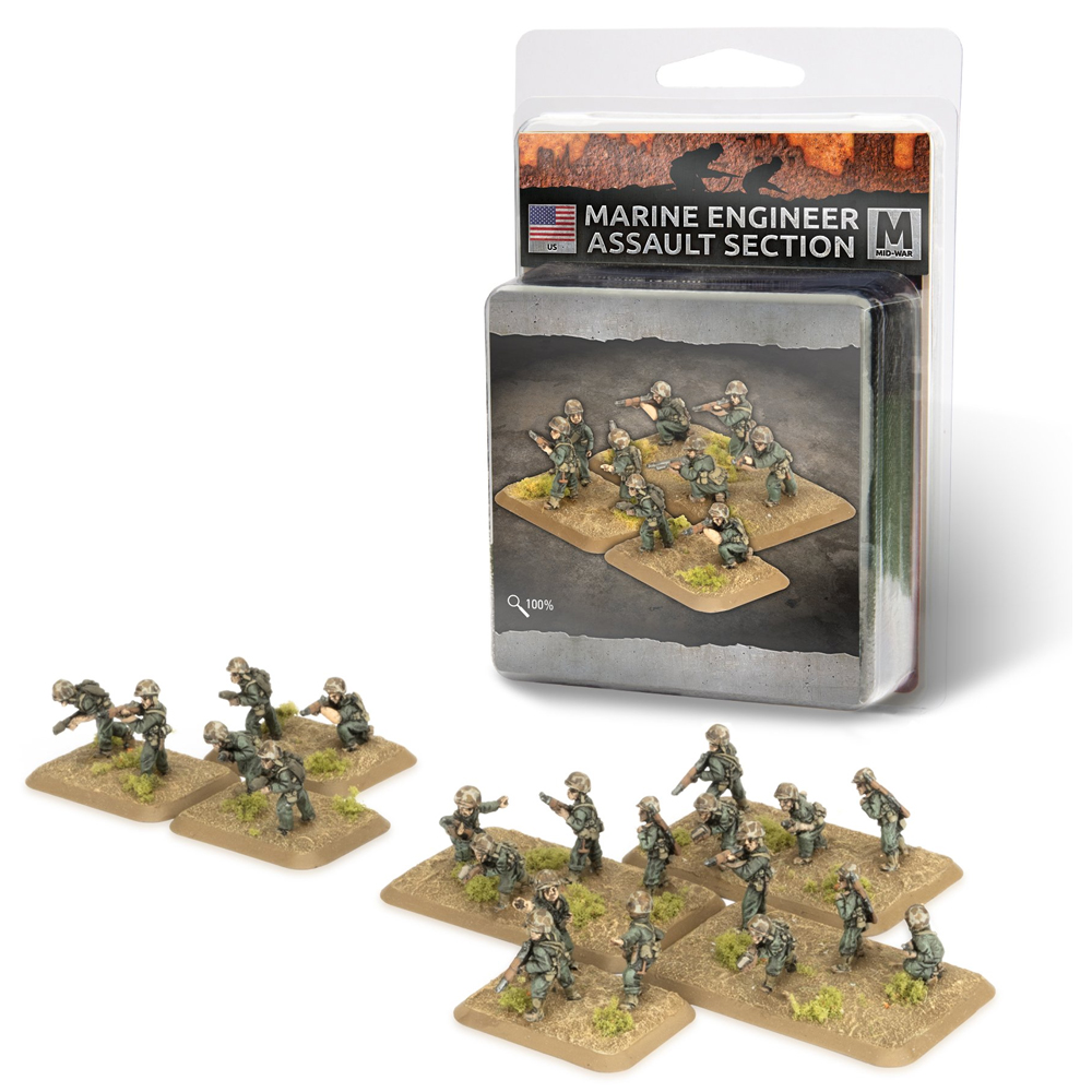 Flames of War WW2: American - Marine Engineer Assault Section