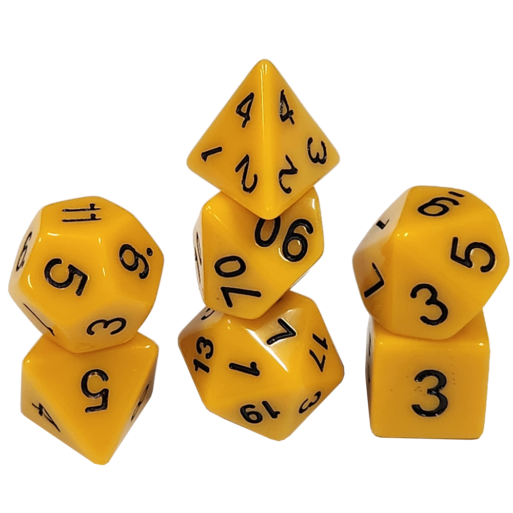 Game Plus Products 16mm Resin Dice: Classic - Yellow (7)