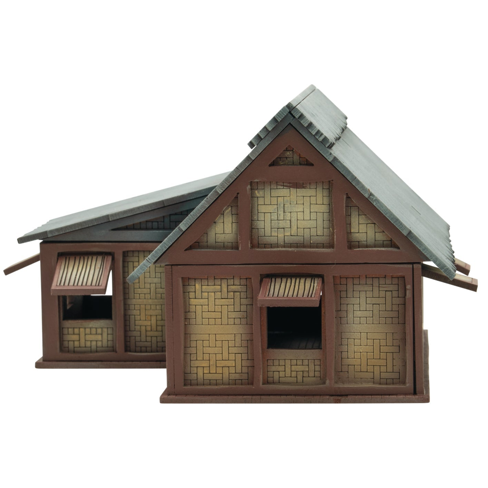 Skytrex MDF Terrain: Pacific Theater - L-Shaped Building (Preorder)