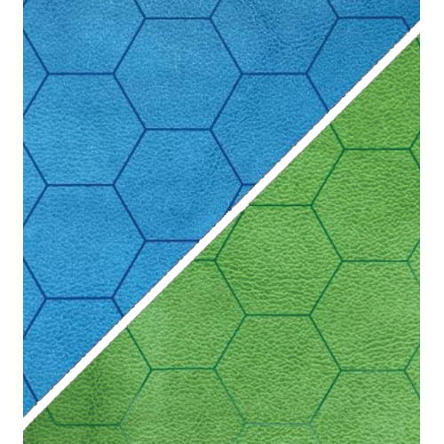 Reversible Battlemat: 1-inch Hex - Blue/Green (23.5 x 26in)