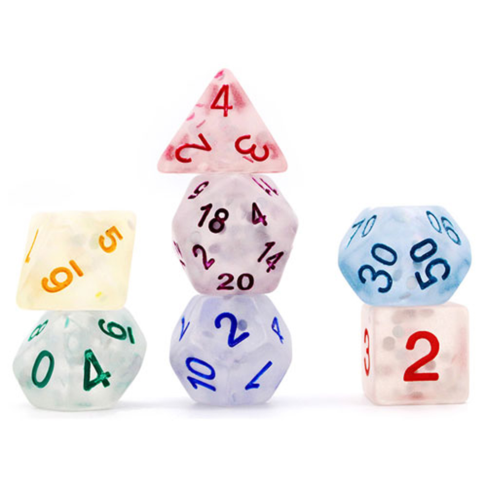 Game Plus Products 16mm Resin Dice: Frosted - Rainbow Laser Reflected (7)