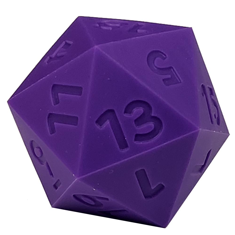 Game Plus Products 58mm Bouncy Silicone Dice: Giant d20 - Purple (1)