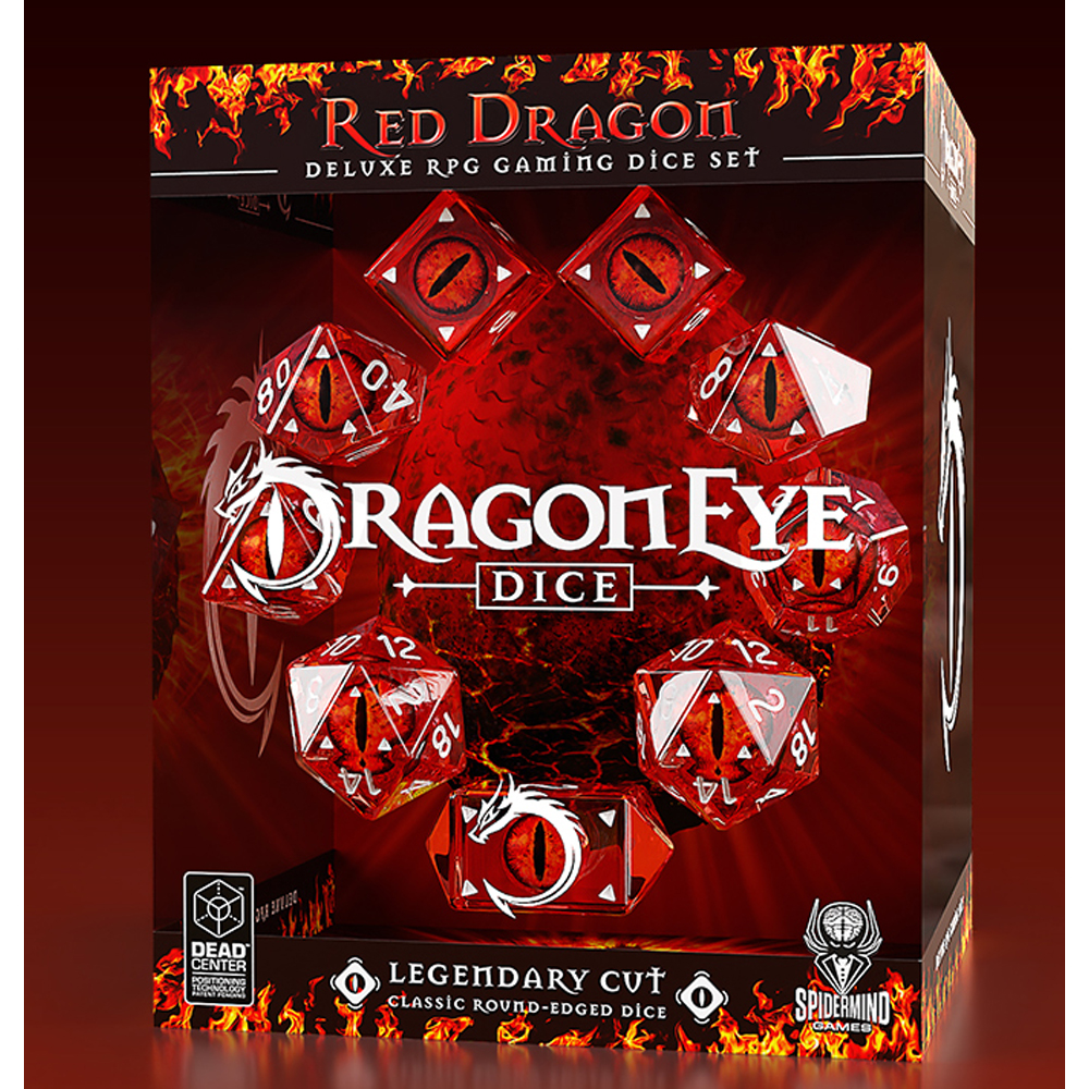 Dragon Eye Dice: Legendary Round Cut - Red (9) (Clearance)