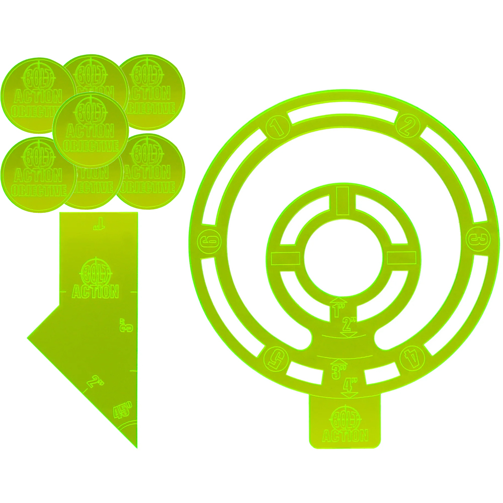 Bolt Action: Acrylic Objective & Template Set