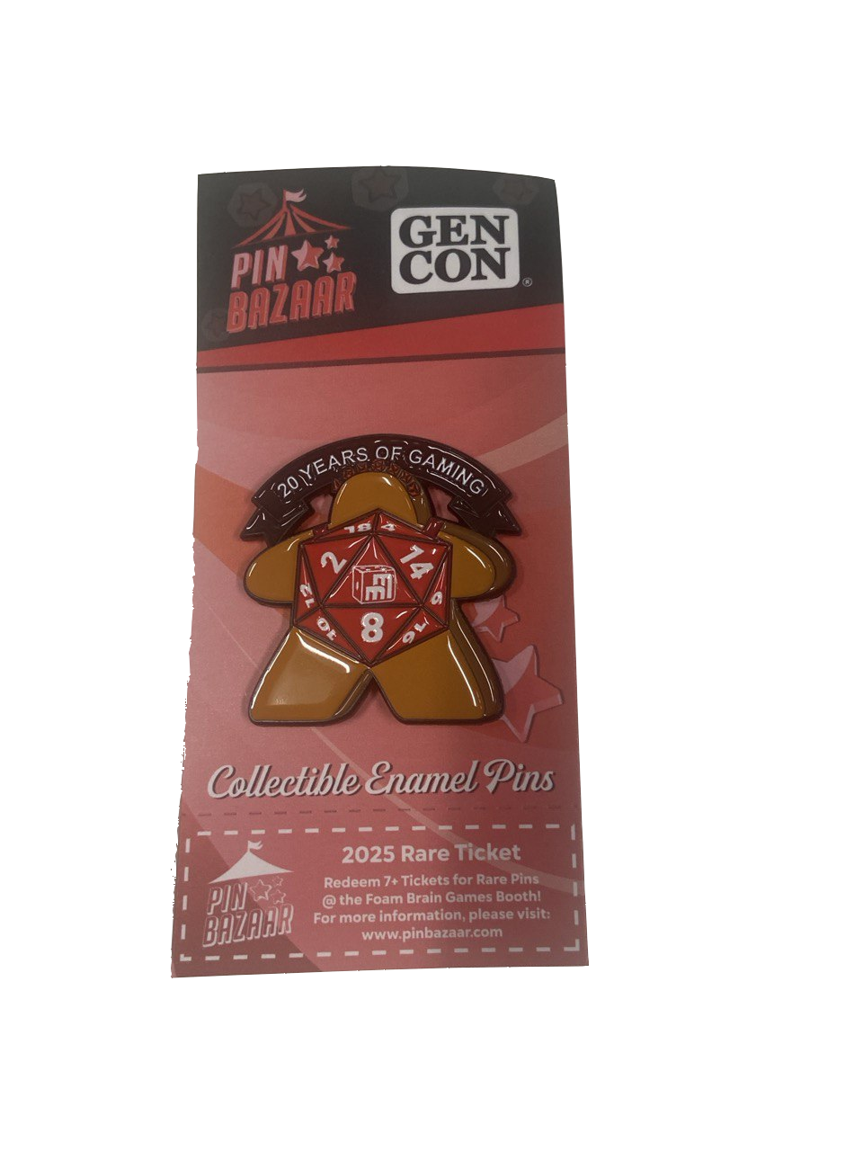 Gen Con Fair 2025 Enamel Pin: Miniature Market Dicey