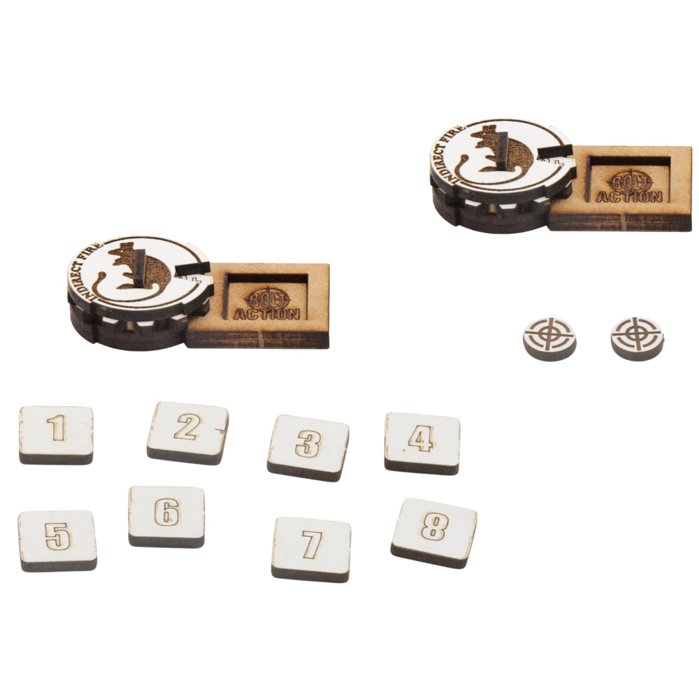 Bolt Action: MDF Artillery Zeroing-In Markers - British 8th Army (Preorder)