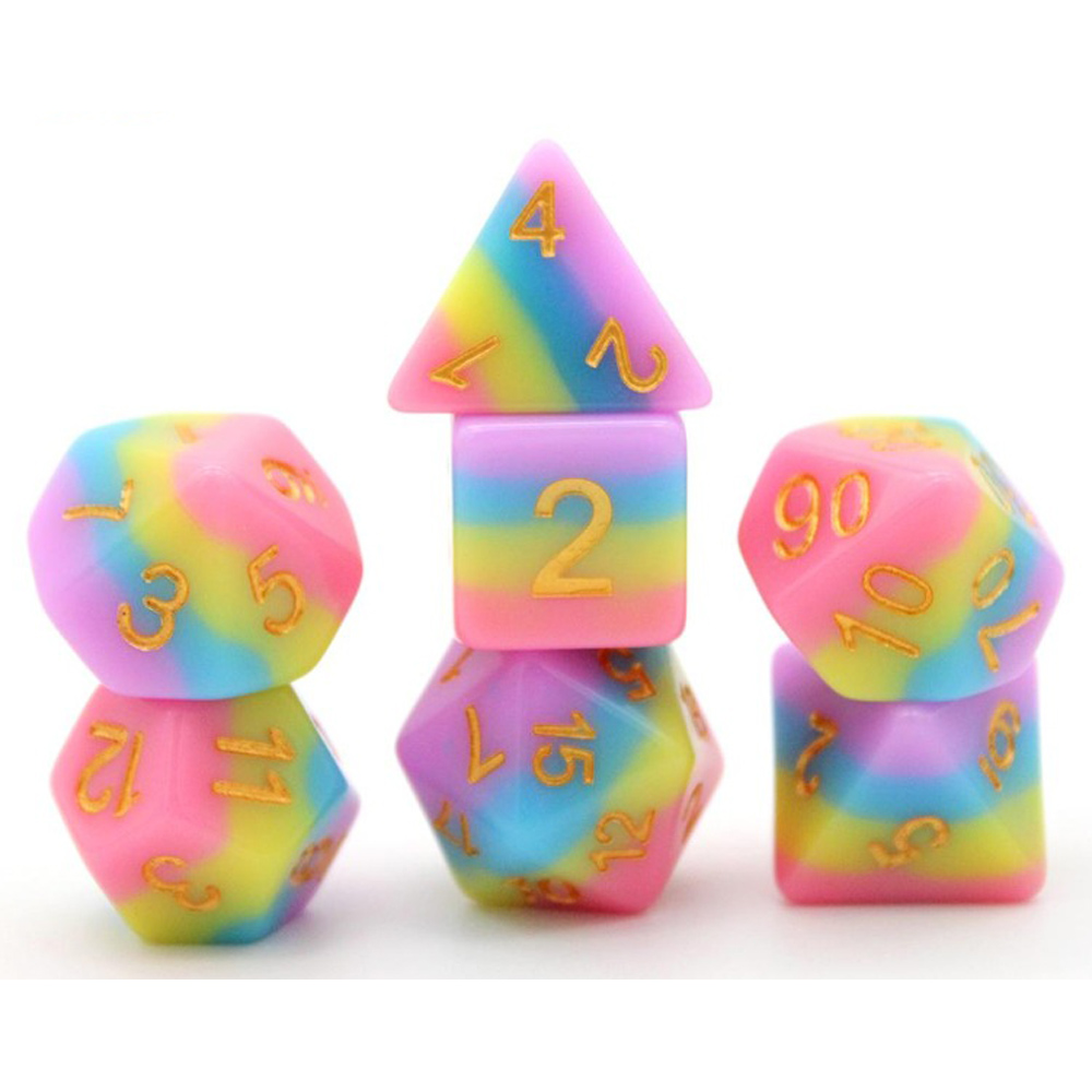 Game Plus Products 16mm Resin Dice: Layered - Rainbow (7)