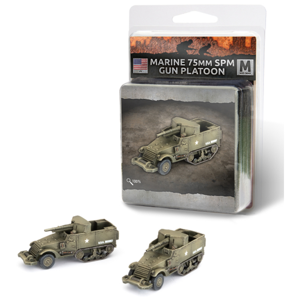 Flames of War WW2: American - Marine 75mm SPM Self-propelled Gun Platoon