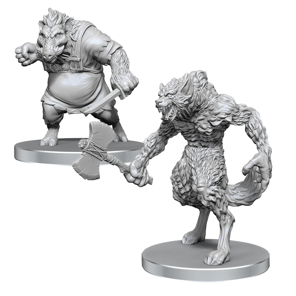 Pathfinder Battles Deep Cuts Unpainted Minis: W26 Werewolf & Wereboar
