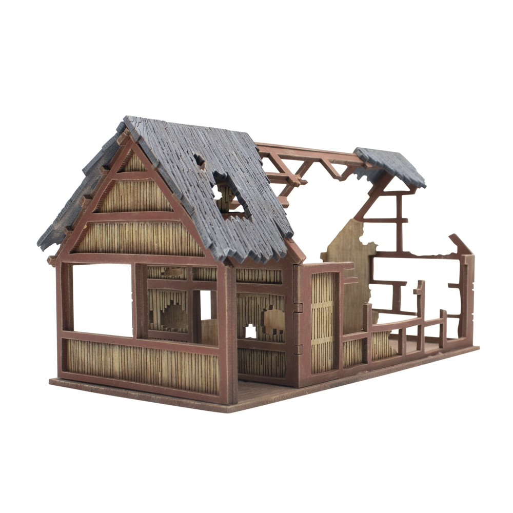 Skytrex MDF Terrain: Pacific Theater - Large Building Ruins (Preorder)