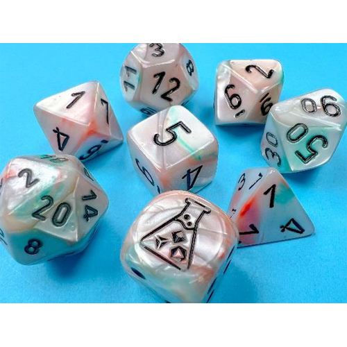 Chessex Dice Set: Lab Series 6 - Lustrous Luminary - Sea Shell w/Black (8)