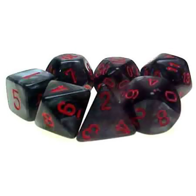 Chessex Dice Set: Velvet Black w/Red (7)