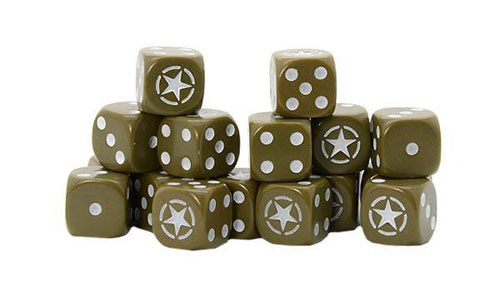 Bolt Action: Allied Star D6 Dice (16)
