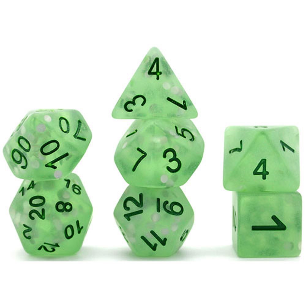 Game Plus Products 16mm Resin Dice: Frosted - Green Laser Reflected (7)
