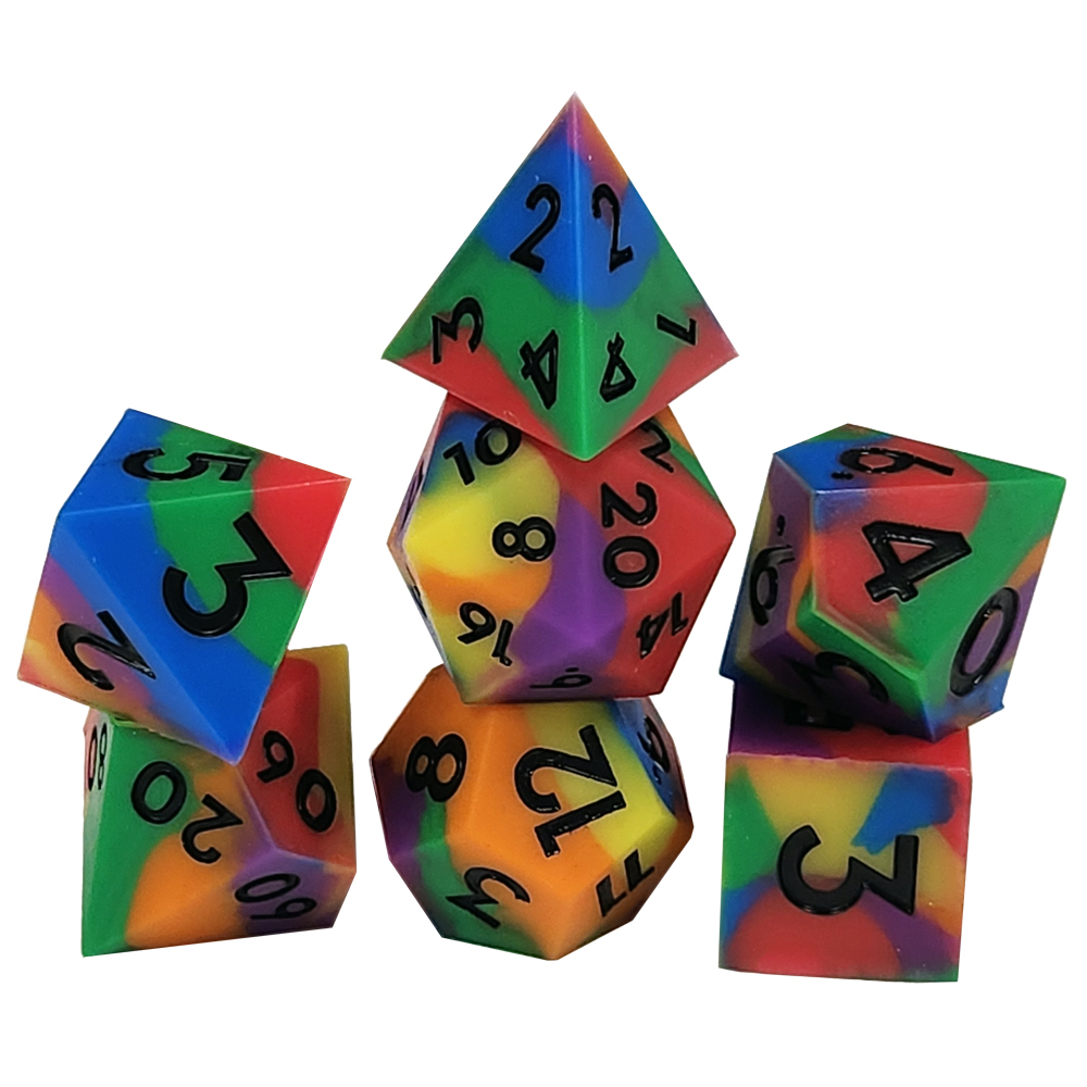 Game Plus Products 16mm Bouncy Silicone Dice: Rainbow (7)