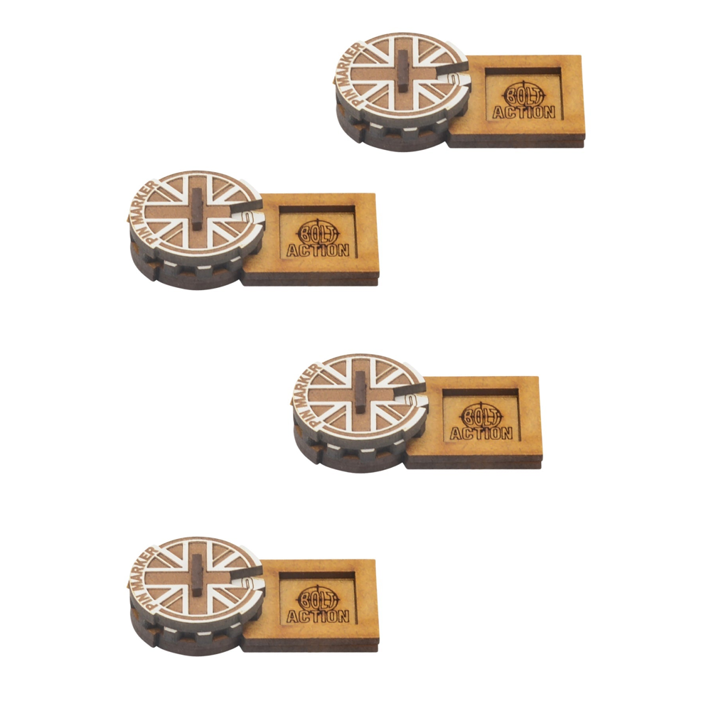 Bolt Action: MDF Unit Pin Markers - Great Britain (Preorder)