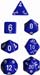 Chessex Dice Set: Opaque Blue w/White (7)