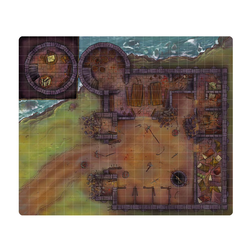 Next Level Miniatures: Neoprene Game Mat - Ruined Keep