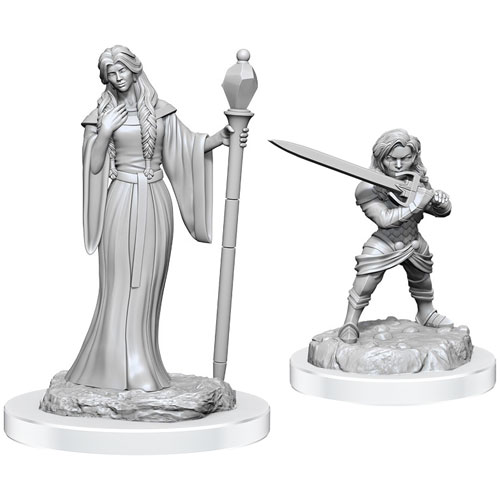 Critical Role Unpainted Minis: W3 Human Wizard & Halfling Holy Warrior