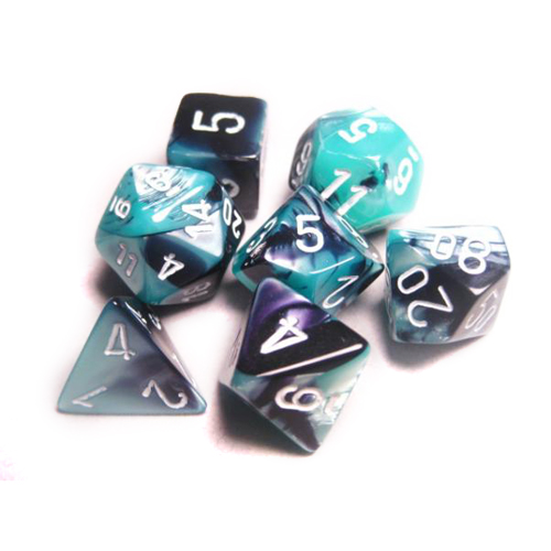 Chessex Dice Set: Gemini Black-Shell w/White (7)
