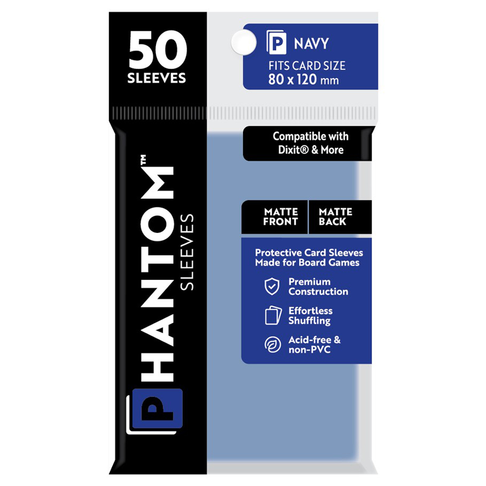 Phantom Sleeves: Navy Size 80 x 120mm - Matte/Matte (50)
