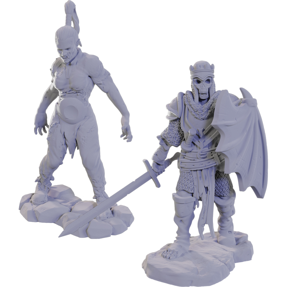 Pathfinder Battles Deep Cuts Unpainted Minis: W22 Plague Zombie & Skeletal Champion