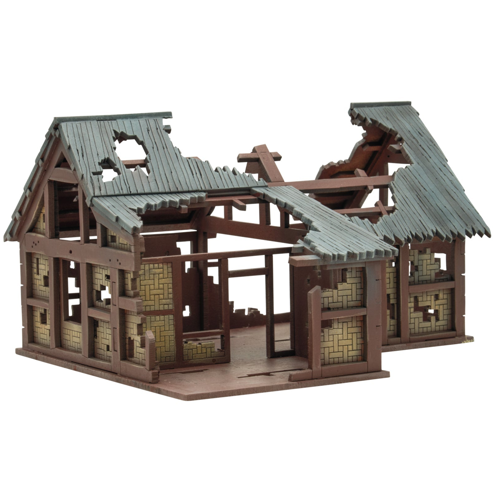 Skytrex MDF Terrain: Pacific Theater - L-Shaped Building Ruins (Preorder)