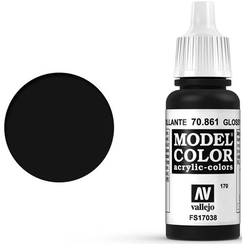 Vallejo Model Color Paint: Glossy Black