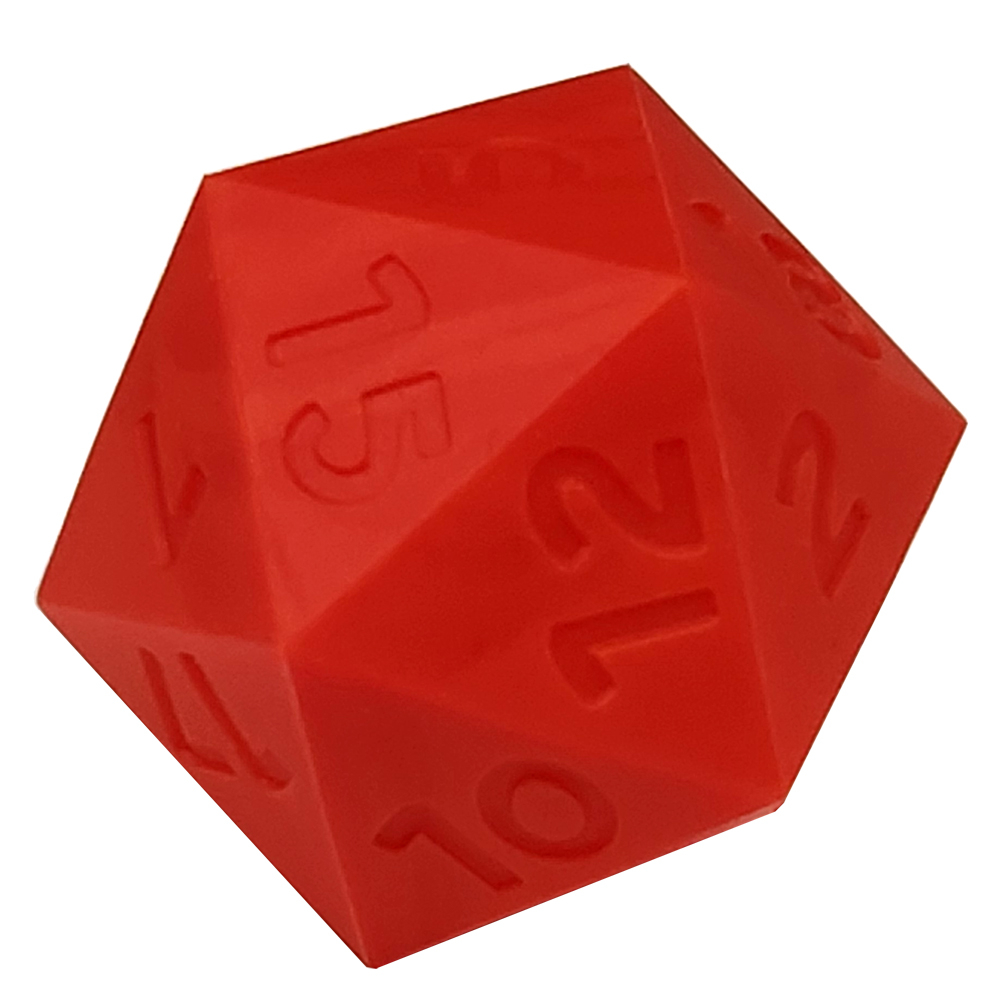 Game Plus Products 58mm Bouncy Silicone Dice: Giant d20 - Red (1)
