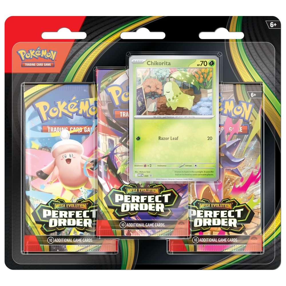 Pokemon TCG: Perfect Order - 3-Booster Blister (Chikorita) (Preorder)