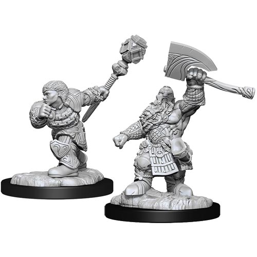 Magic Unpainted Minis: W2 Dwarf Fighter & Cleric