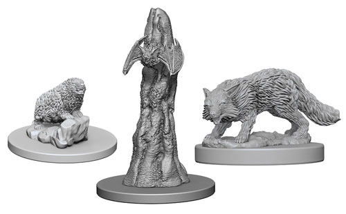 Pathfinder Battles Deep Cuts Unpainted Minis: W1 Familiars (Fox, Bat, & Badger)