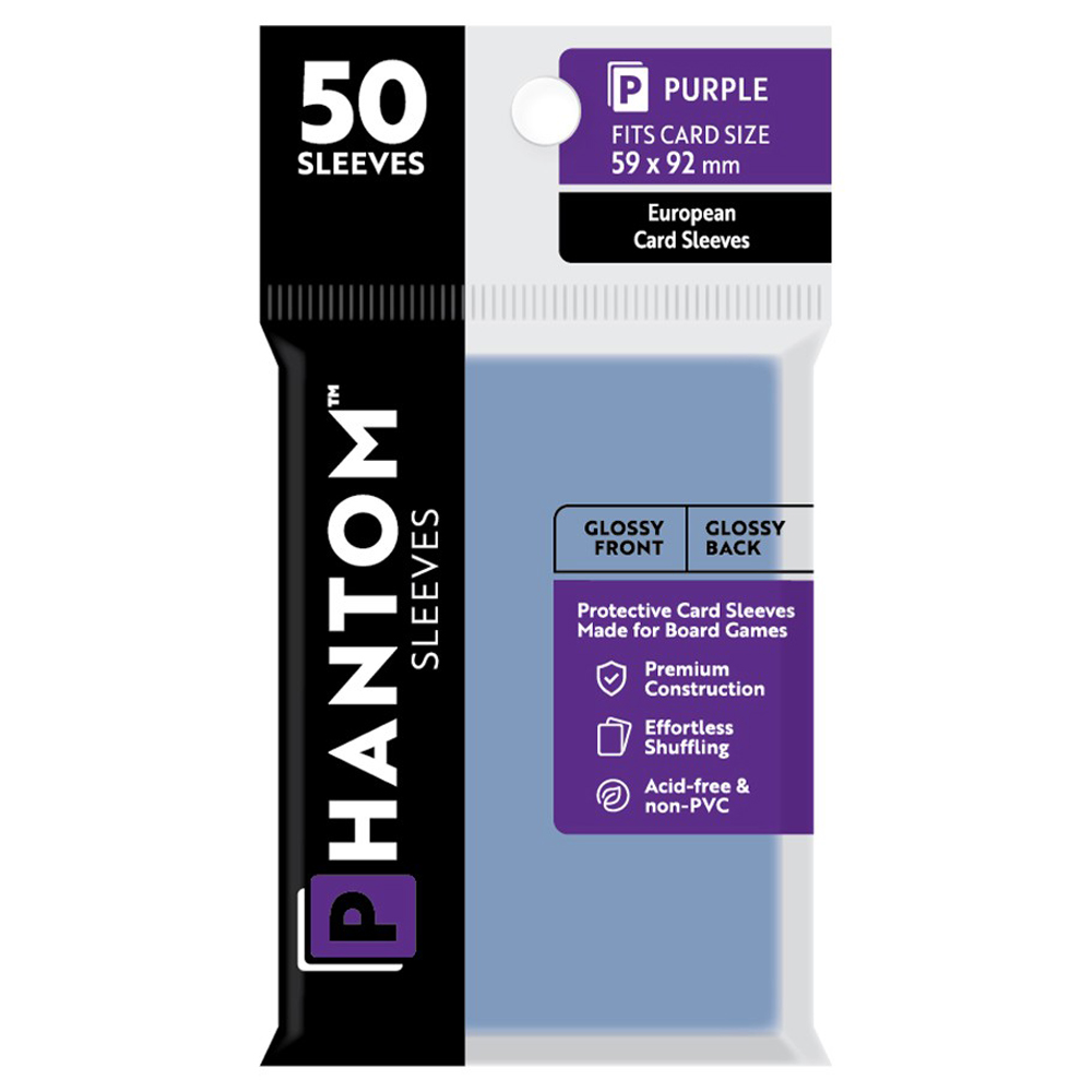 Phantom Sleeves: Purple Size 59 x 92mm - Glossy/Glossy (50)