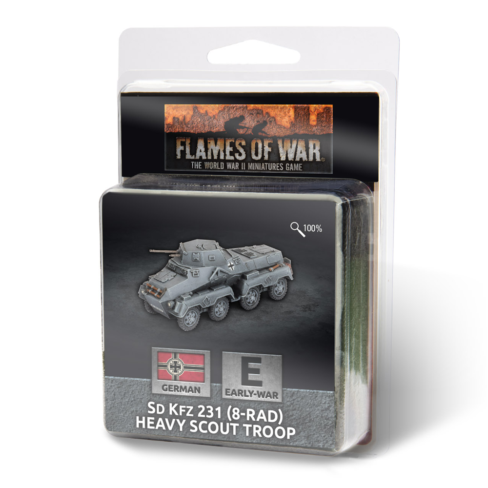 Flames of War WW2: German - Sd Kfz 231 (8-rad) Heavy Scout Troop (Preorder)