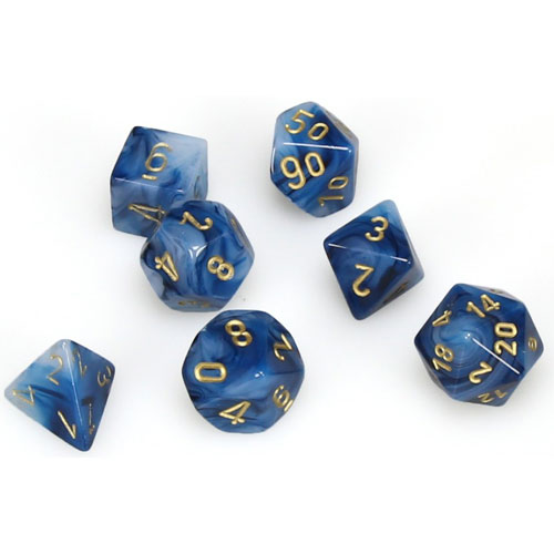 Chessex Dice Set: Phantom - Teal w/Gold (7)