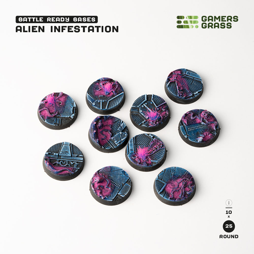 Battle Ready Bases: Alien Infestation - Round 25mm (10)