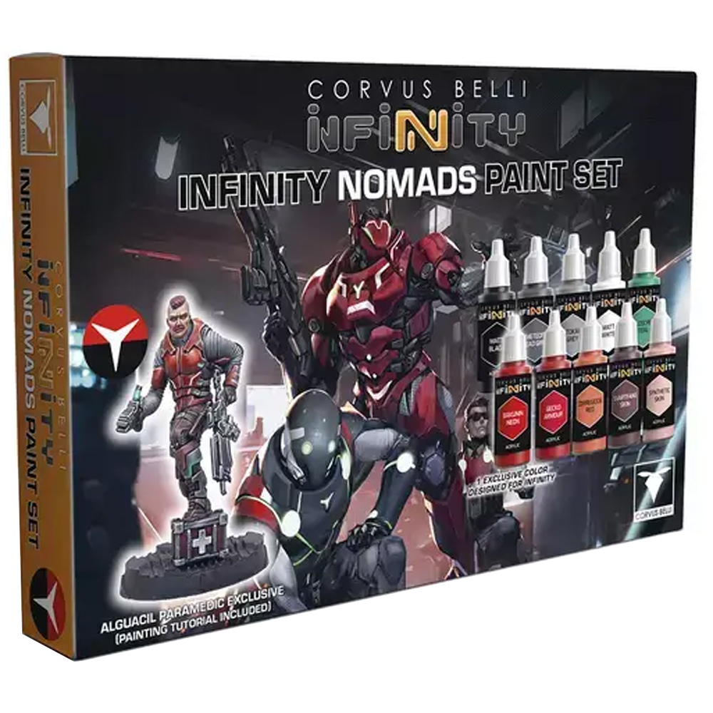 Infinity: Nomads - Paint Set with Alguacil Paramedic Exclusive Miniature