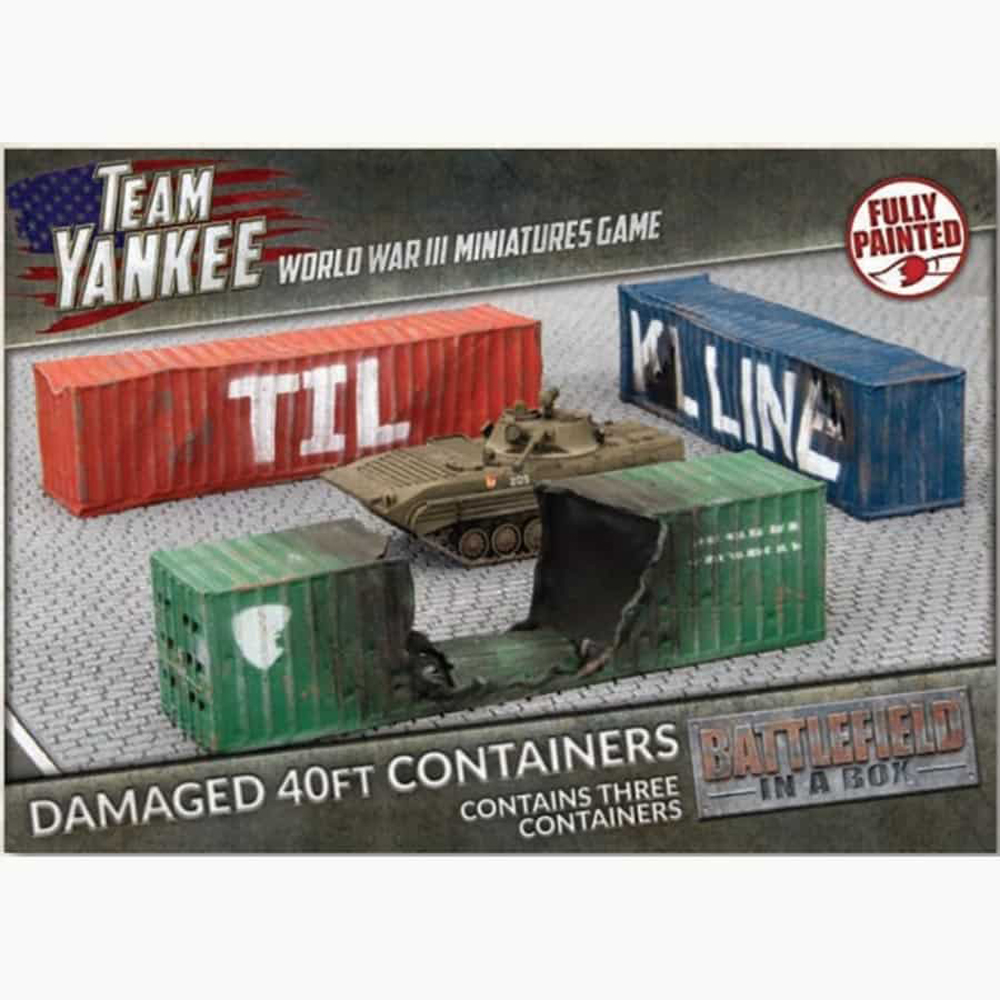 WWIII Team Yankee: Battlefield in a Box - 40ft Damaged Containers (Last Chance)