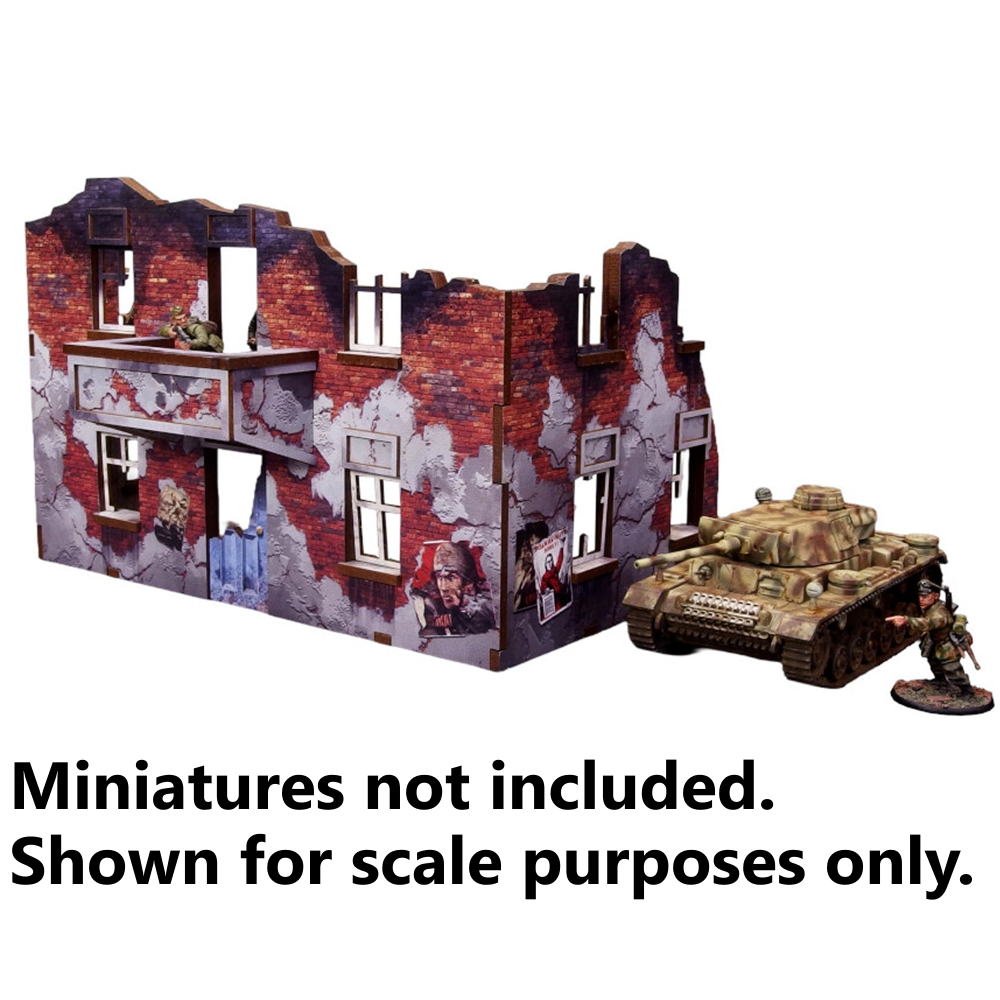 Bolt Action HDF Terrain: WW2 Ostfront Stalingrad - Ruined Apartment Block Back (Preorder)
