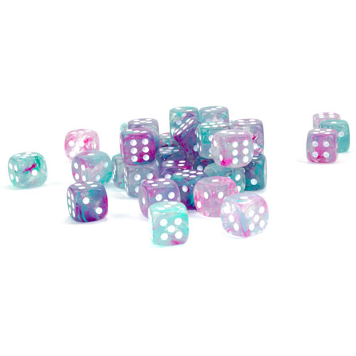 Chessex 12mm d6 Set: Nebula Luminary - Wisteria w/White (36)